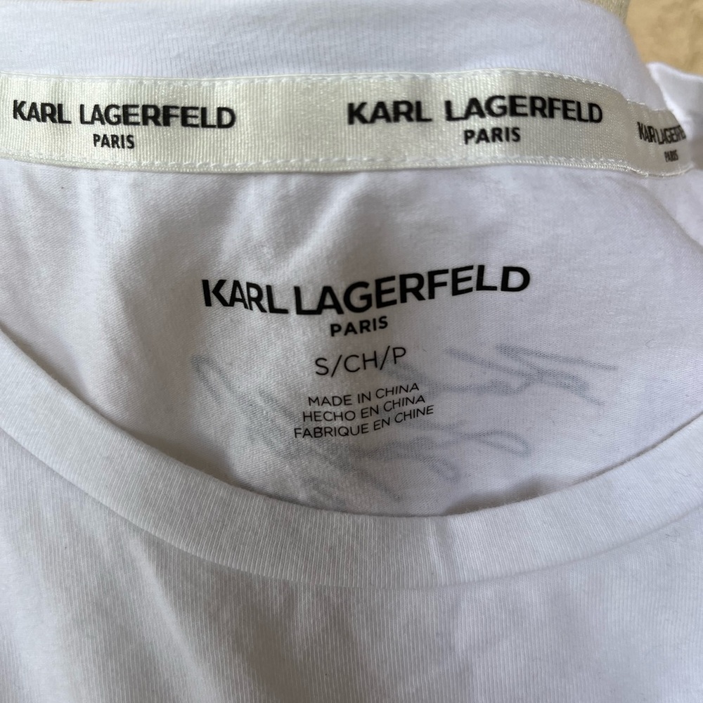 Karl Lagerfeld White Crewneck Tee - Picture 4 of 6